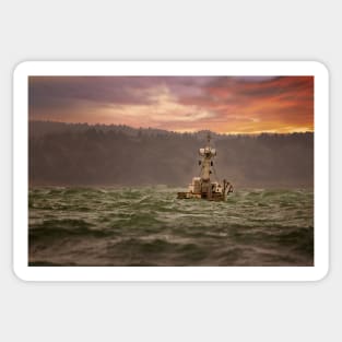 Fishing Boat in Rough Seas Sticker